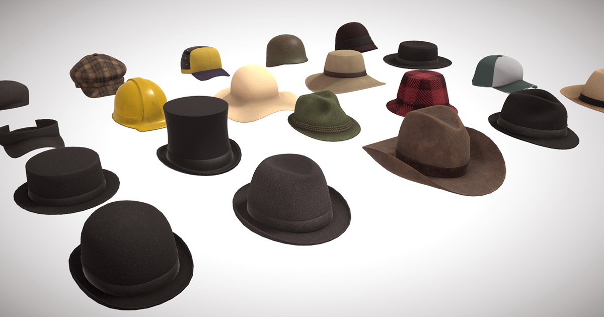 Ultimate PBR Stylish Hats Collection | Props | Unity Asset Store
