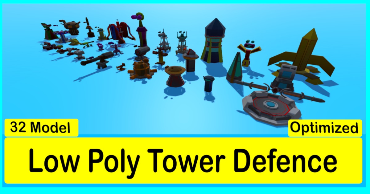 Tall Props Unity Low Poly Tower Defence Pack | 3D Props | Unity Asset Store