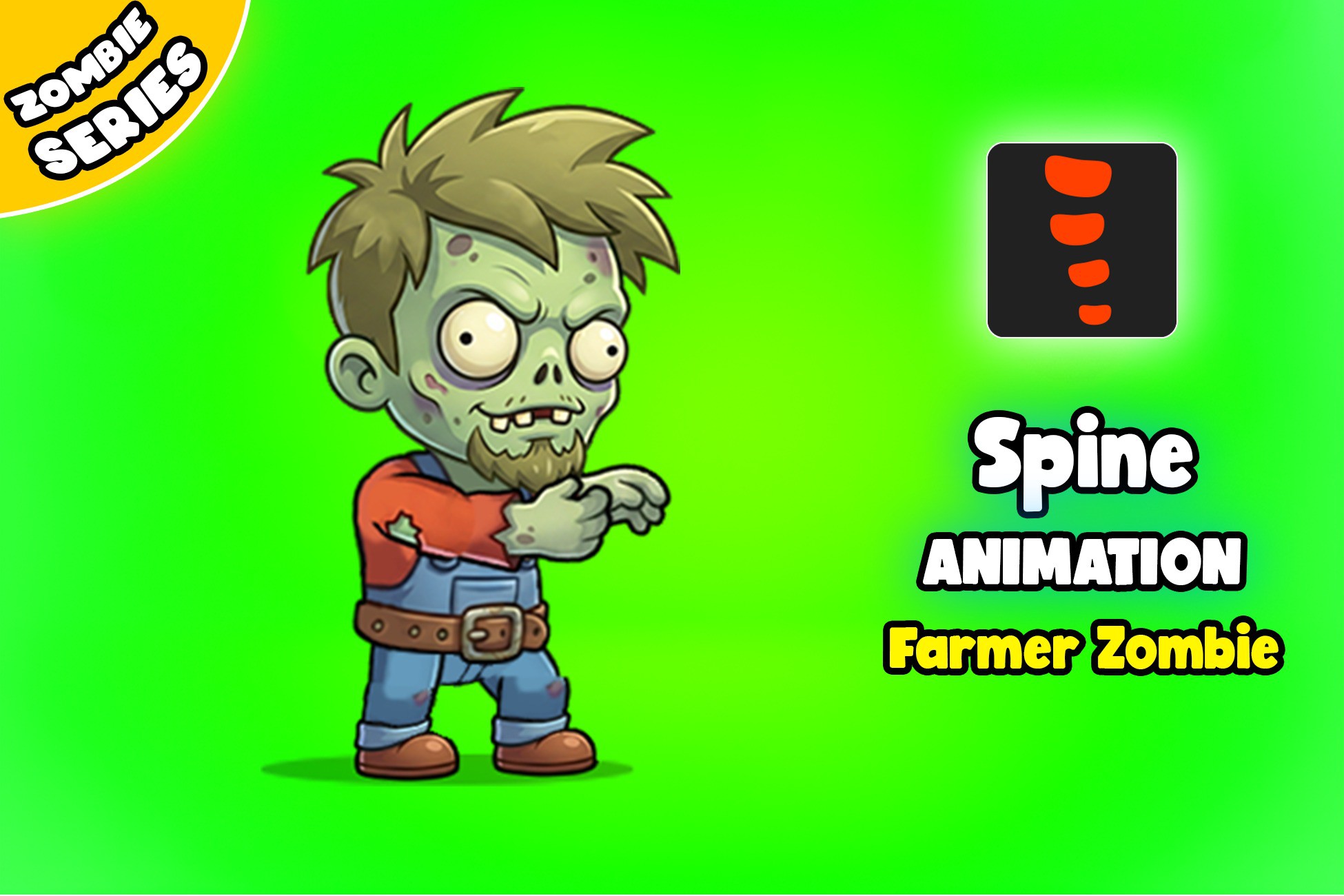 Farmer Zombie - 2D Animated Character (Spine) | 2D Characters | Unity ...