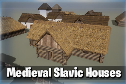 Medieval Modular Slavic Houses Building Kit (Plus Burnt versions)