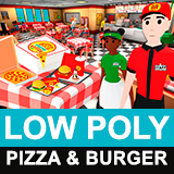 Low Poly Pizza And Burger Pack
