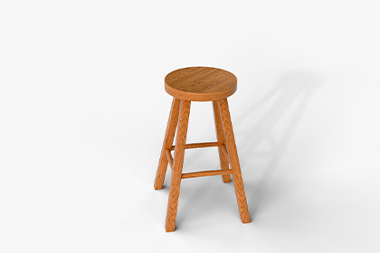 Classic Oak Wood Counter Stool for Home & Cafe