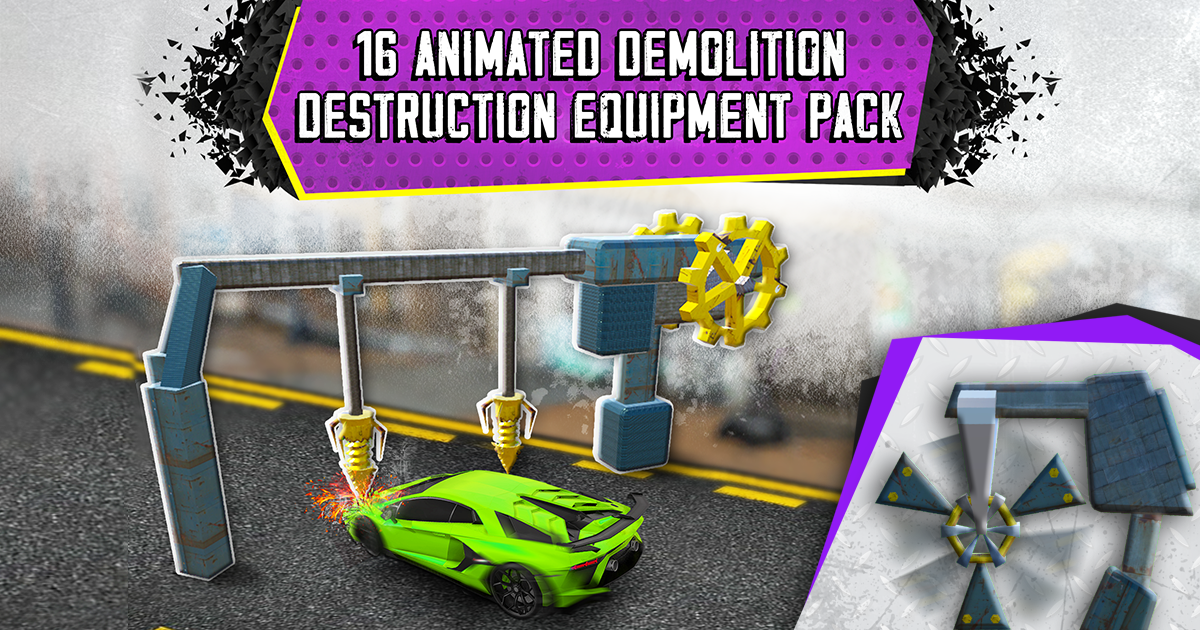 Animated Demolition - Destruction Equipment Pack | 3D Industrial ...