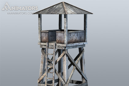 Low Poly Guard Tower 06