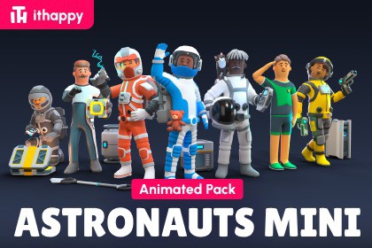 Astronaut Characters Mini - Low Poly Animated Pack