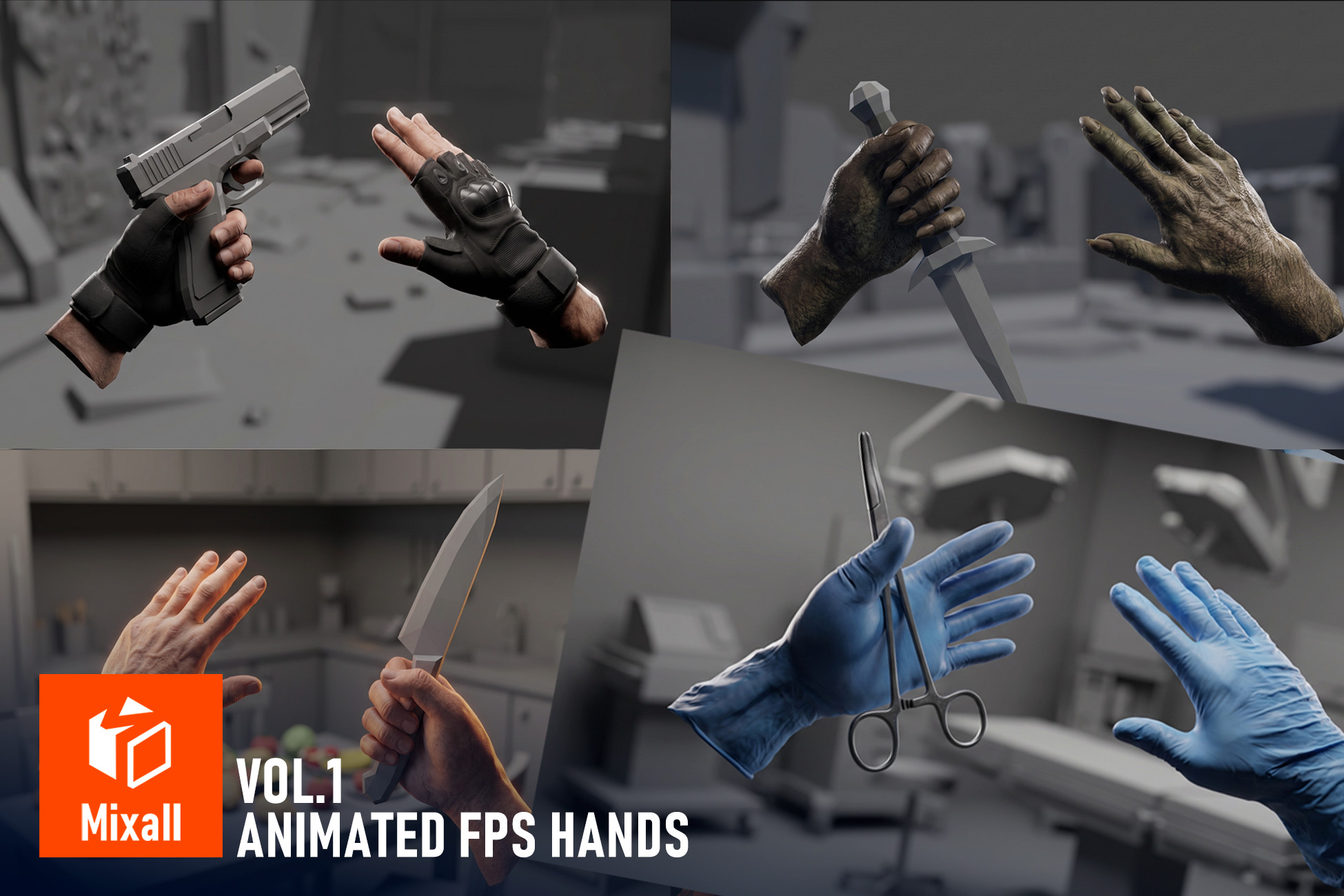 Animated FPS Hands Vol.1
