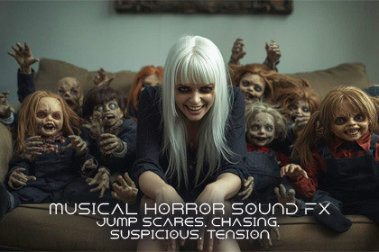 Musical Horror Sound Effects - Jump Scares, Chasing, Suspicious, Tension