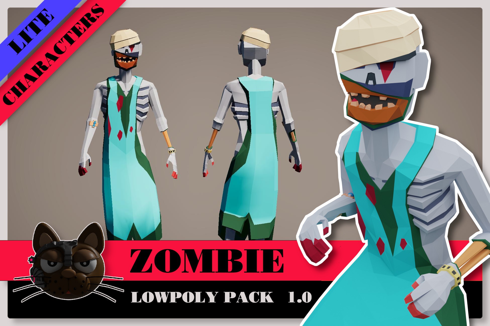 3D Characters Zombie Hospital Lowpoly Pack - Lite | 3D Characters ...