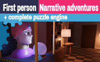 First person narrative adventures + complete puzzle engine