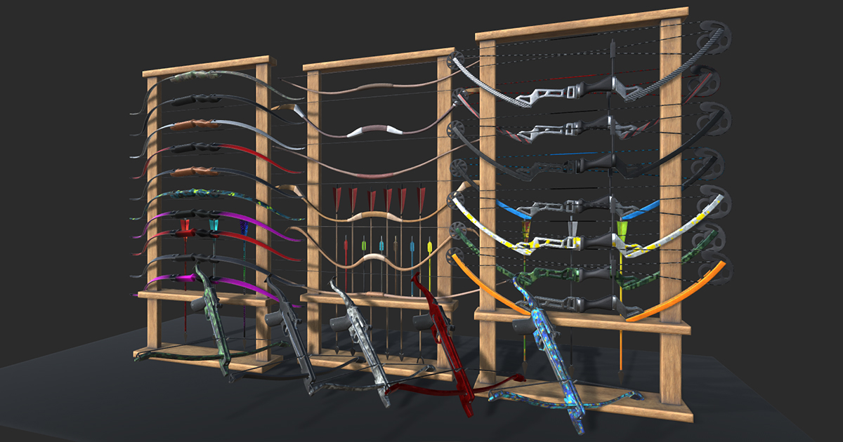 Ultimate Bows and Arrows Vol1. 3D Weapons Unity Asset Store