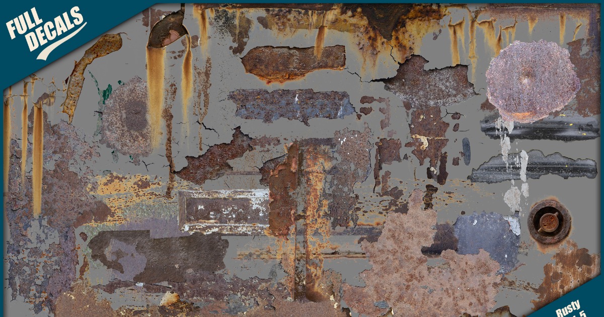 FD Decals Rusty Vol. 5 | 2D Textures & Materials | Unity Asset Store