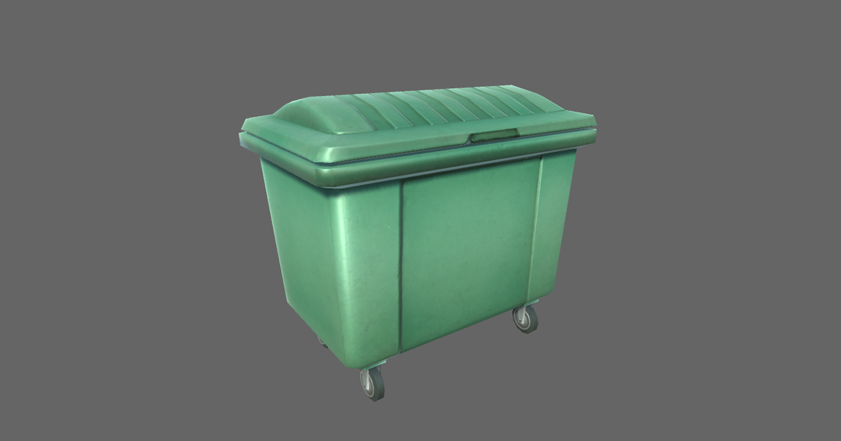 Green Trash can | 3D Exterior | Unity Asset Store