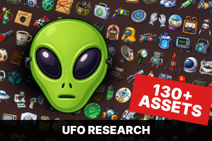 UFO Research Alien Investigation Secret Laboratory Sci Fi Icons Pack