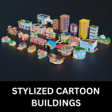 STYLIZED CARTOON BUILDINGS