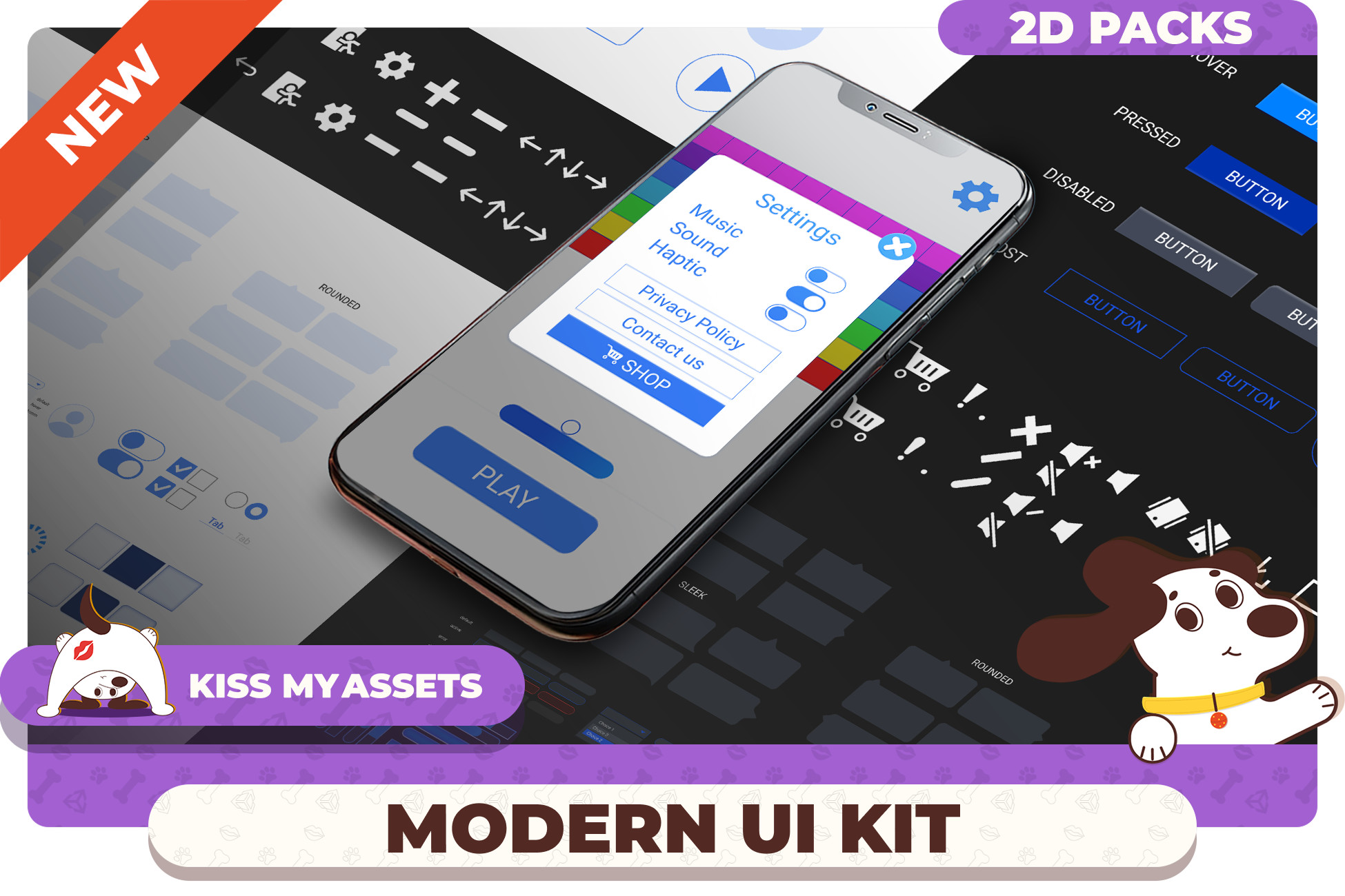Modern UI Kit - Dark & Light Themes | 2D GUI | Unity Asset Store