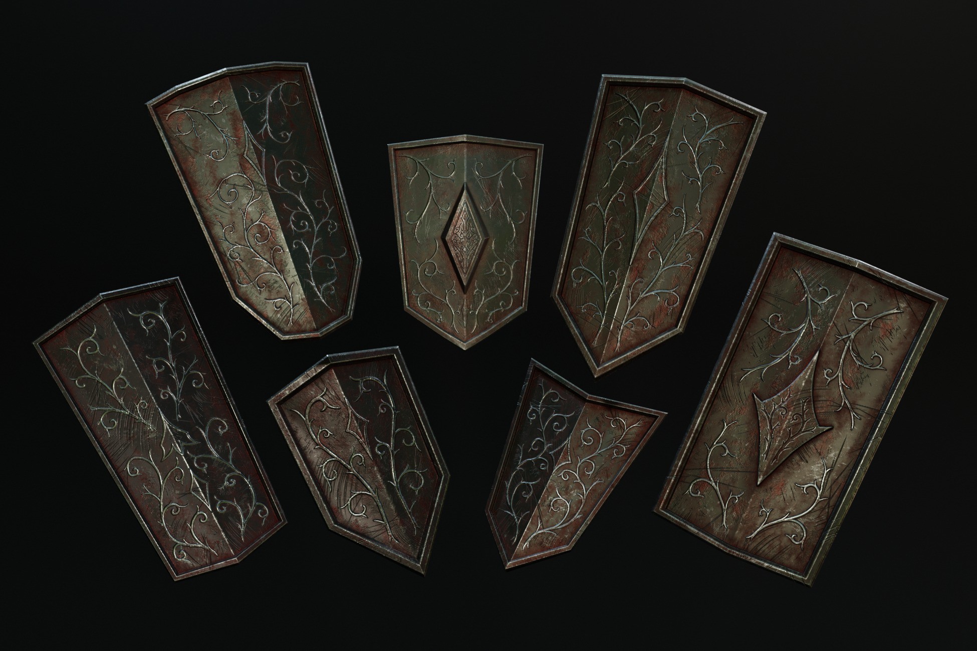 Set of Shields PBR | 3D Weapons | Unity Asset Store