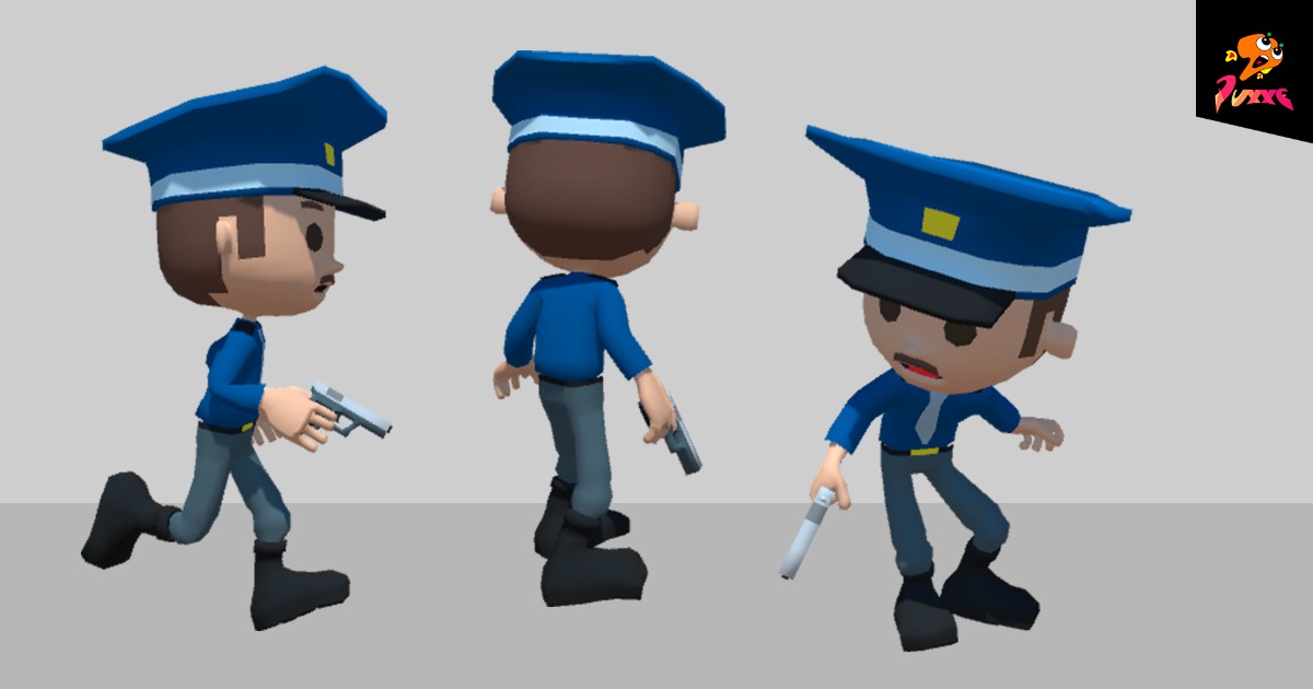 3D Character #012 - Police Man - Animated - Low Poly - FBX | 3D ...