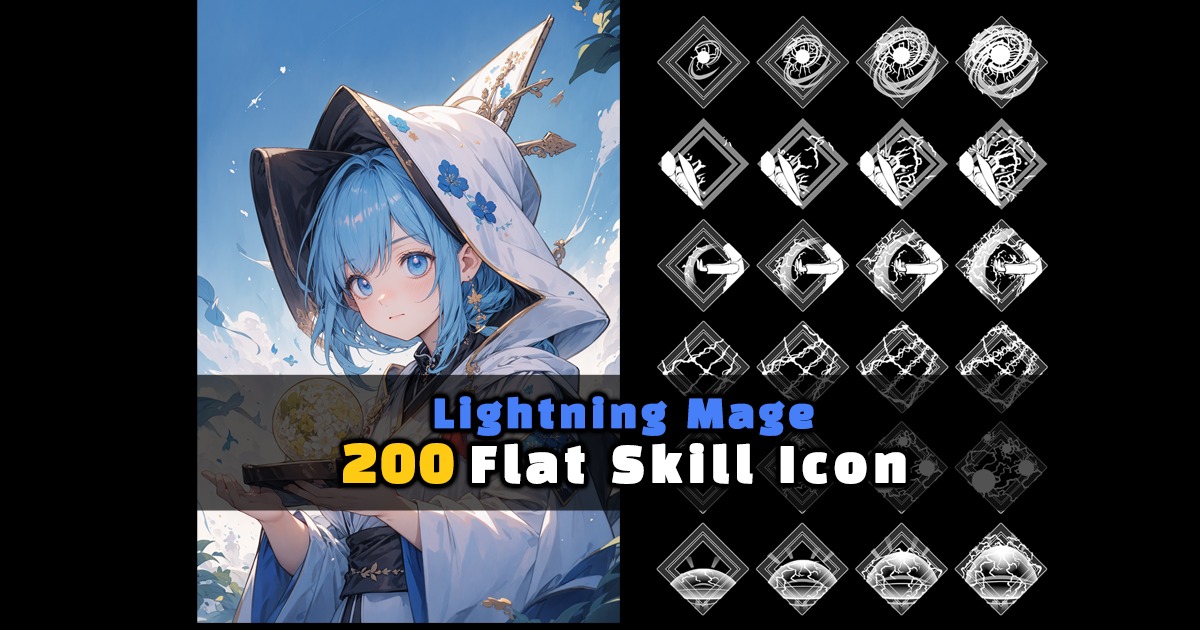 Unity Perforce Icons LightningMageFlatSkillIcon | 2D Icons | Unity Asset Store