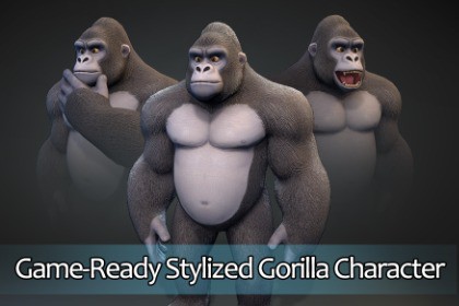 Stylized Gorilla Character & Animations