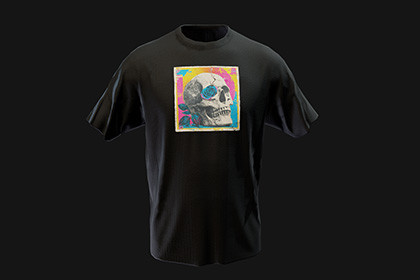 Game-Ready Skull T-Shirt Low-Poly