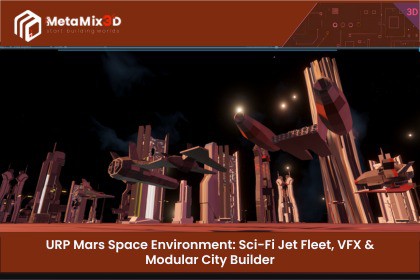 URP Mars Space Environment: Sci-Fi Jet Fleet, VFX & Modular City Builder