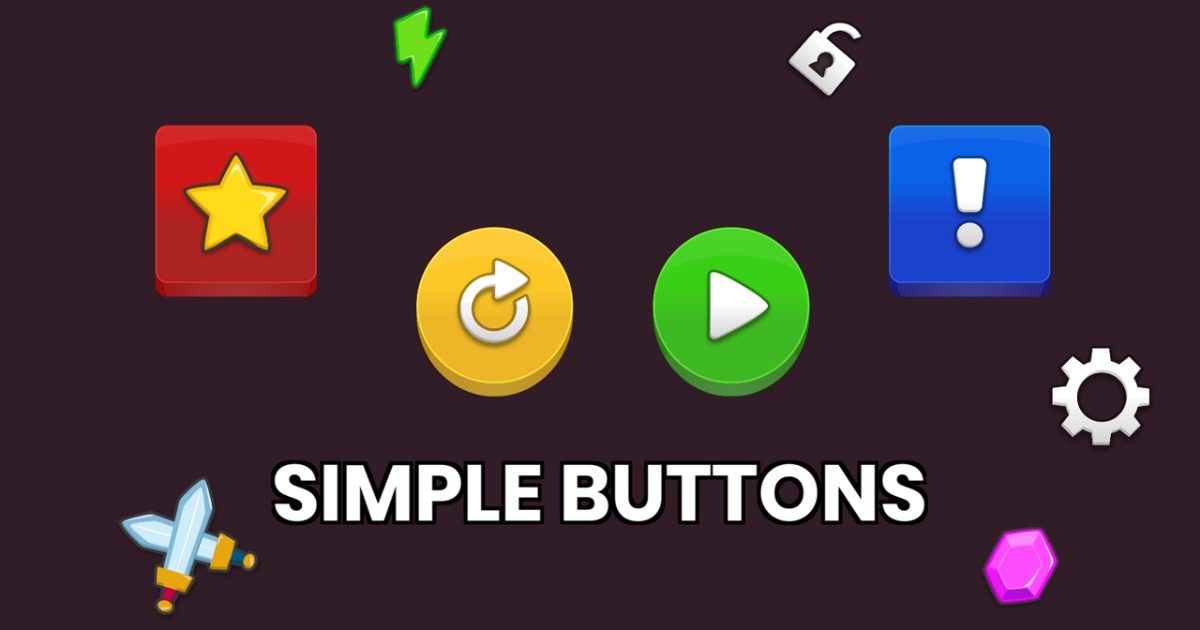 Simple Buttons GUI Kit | 2D Icons | Unity Asset Store