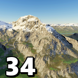 Procedural Ridged Mountains 8K - 34 Terrains
