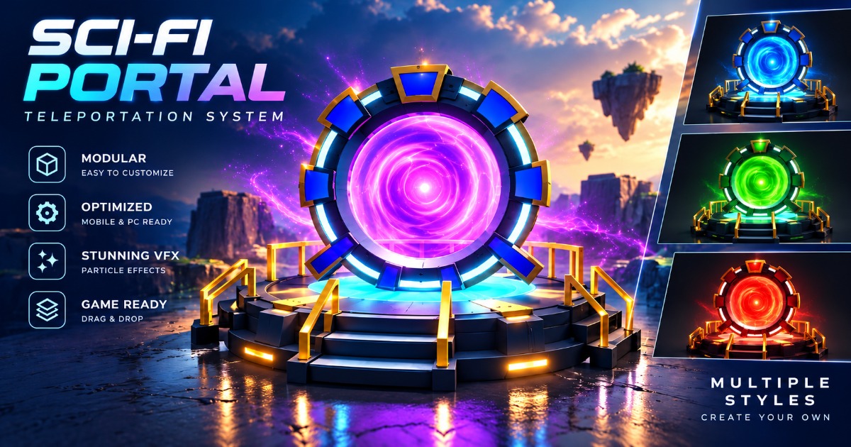 Sci-Fi Stylized Portal & Teleporter VFX | 3D Sci-Fi | Unity Asset Store