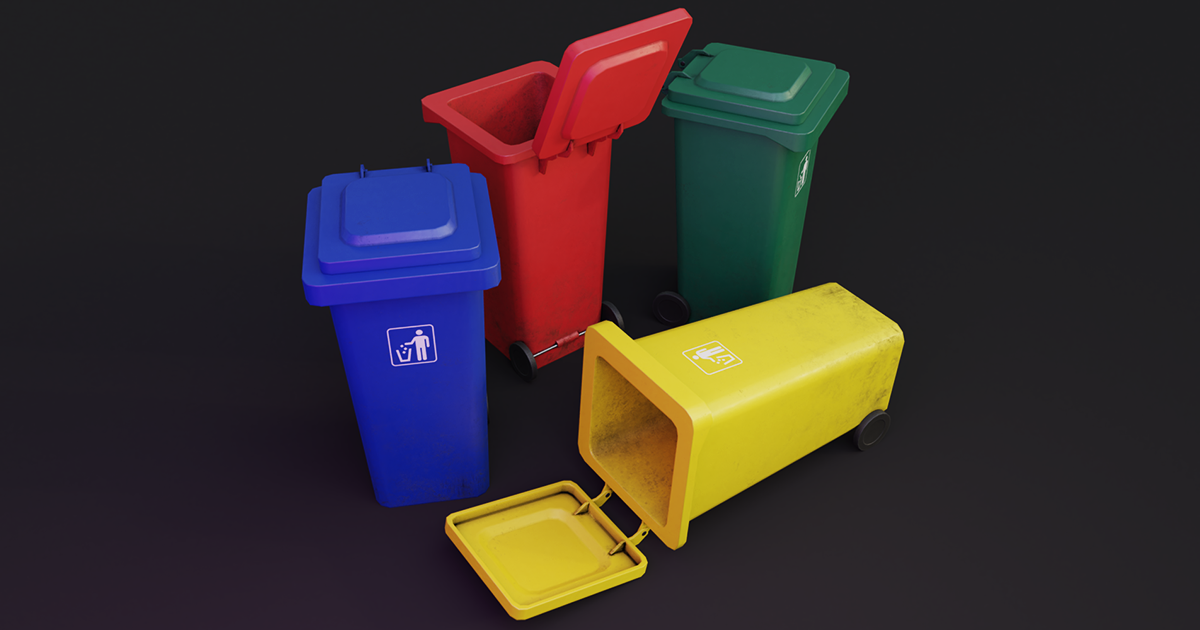 Plastic Trash Bins | 3D Exterior | Unity Asset Store