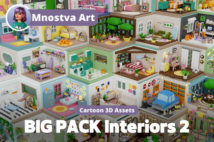 BIG PACK Cozy Cartoon Rooms Interiors 2