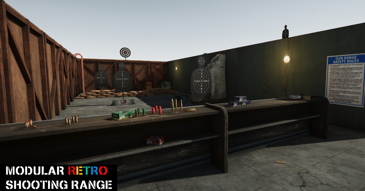Modular Low Poly Shooting Range Kit 3D Environments Unity Asset Store