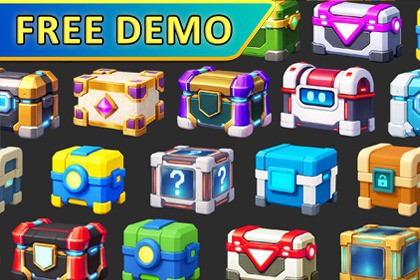 Modern 2D Animated Chests – FREE Demo