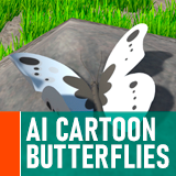 AI cartoon butterflies