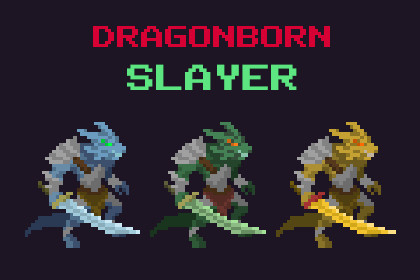 Dragonborn Slayer - Top Down Pixel Art Character Assets