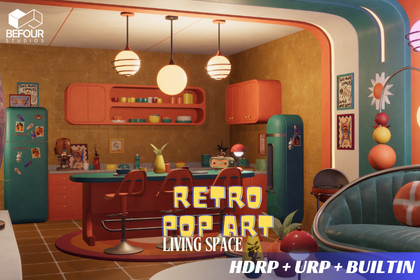 Retro Pop Art Living Space Environment
