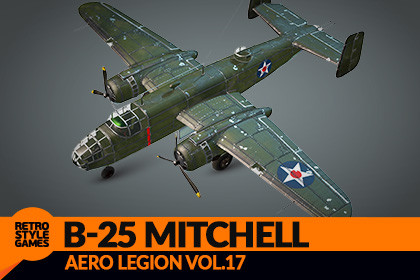 B-25 Mitchell WW2 Medium Bomber Airplane - Game-Ready 3D Model