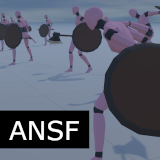 Female axe and shield animation collection