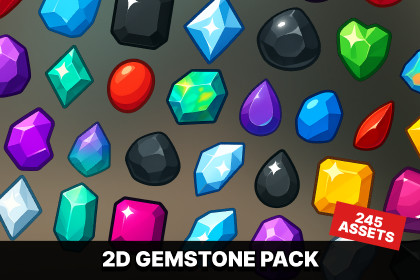 2D Gemstone Pack for Match3 Puzzle RPG Casual and Mobile Games
