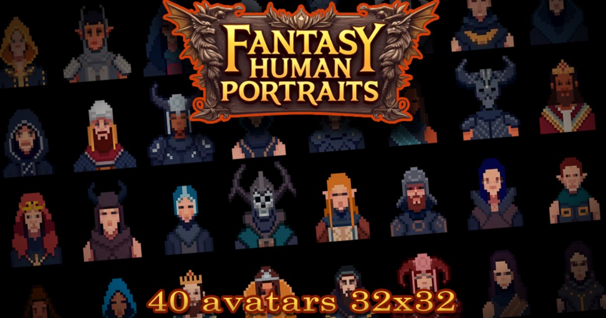 40 Fantasy Human Portraits | 2D アイコン | Unity Asset Store