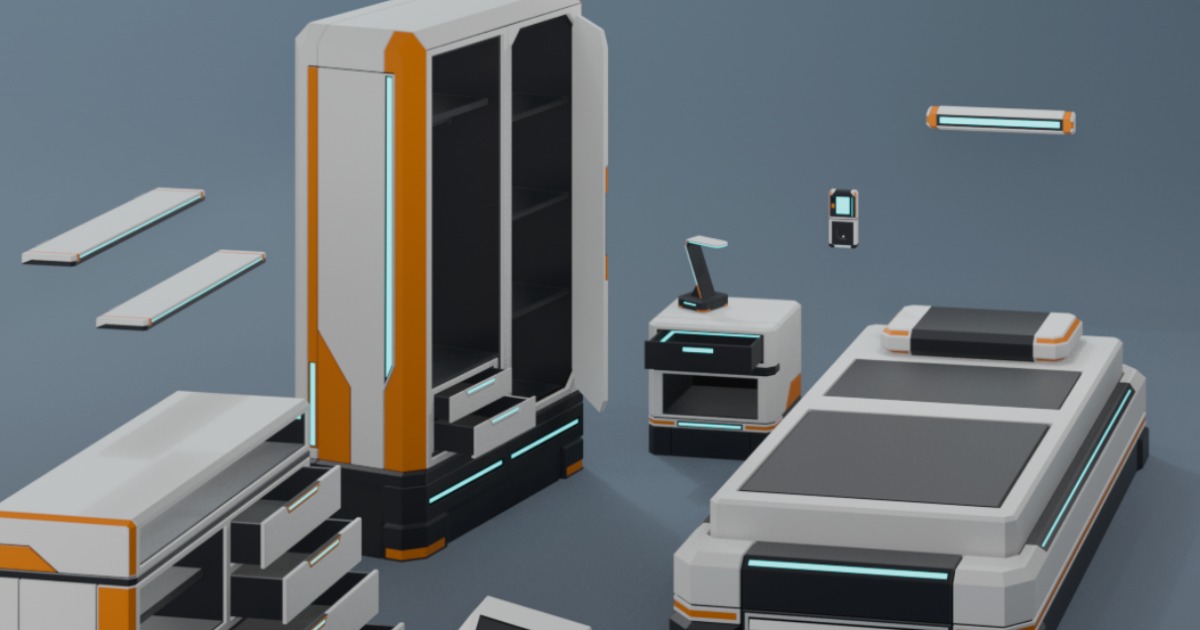 LOW POLY SCI-FI SERIES F – COMPLETE BUNDLE | 3D Props | Unity Asset Store