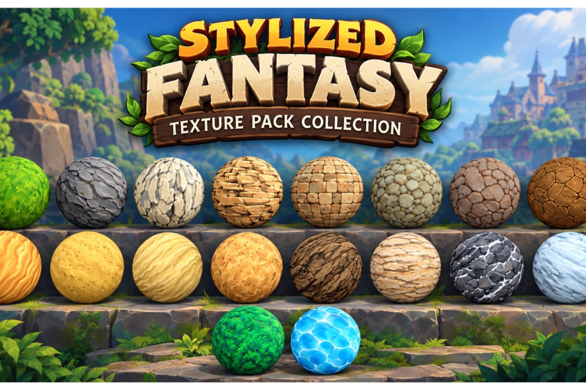 Stylized Worldcraft – Stylized Nature Terrain Texture Collection Pack