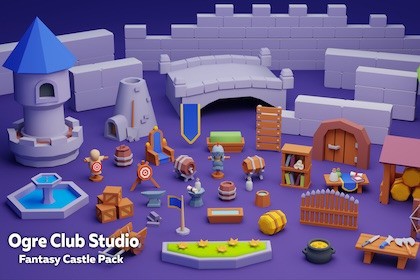 3D Low Poly Fantasy Castle Pack