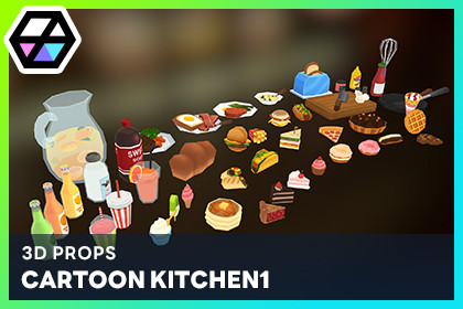 3D Props - Cartoon Kitchen1