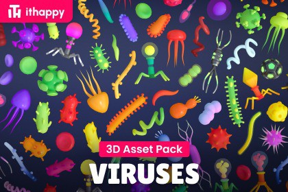 Viruses - Low Poly 3D Models