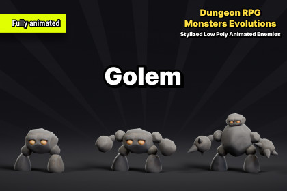 Golem | Dungeon RPG Monsters Evolutions - Stylized Low Poly Animated Enemies