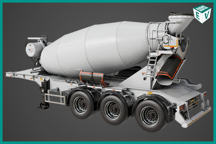 Concrete Mixer White Trailer URP HDRP Textures