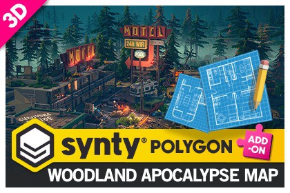 POLYGON - Woodland Apocalypse Map by Synty