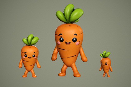 Cute Carrot Character