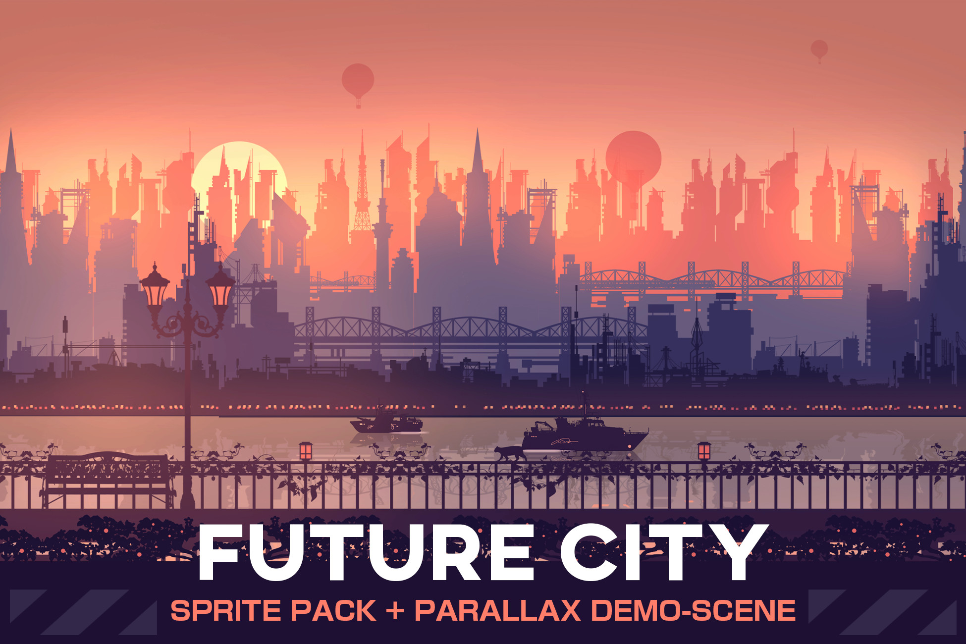 Future Unity Channel Future City / Sunrise | 2D Environments | Unity Asset Store