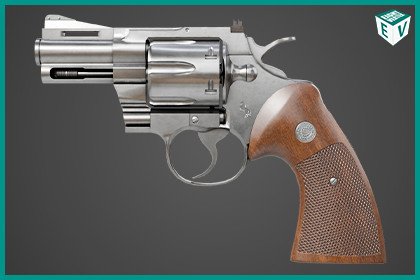 Revolver 05 Small Silver with Bullet URP HDRP Textures